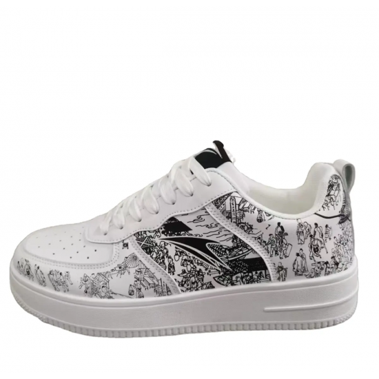 Graffiti animation men's shoes Low top casual shoes men's walking shoes 435